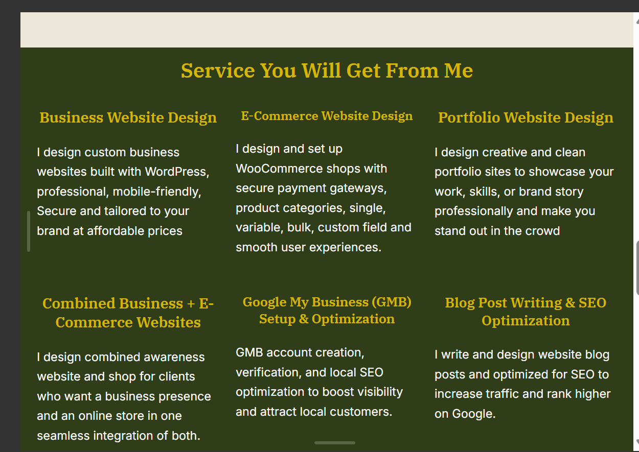 MY PORTFOLIO Affordable website designer in Oshogbo Nigeria work sample